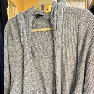 Gray Torrid waffle knit hoodie cardigan6 x NWOT